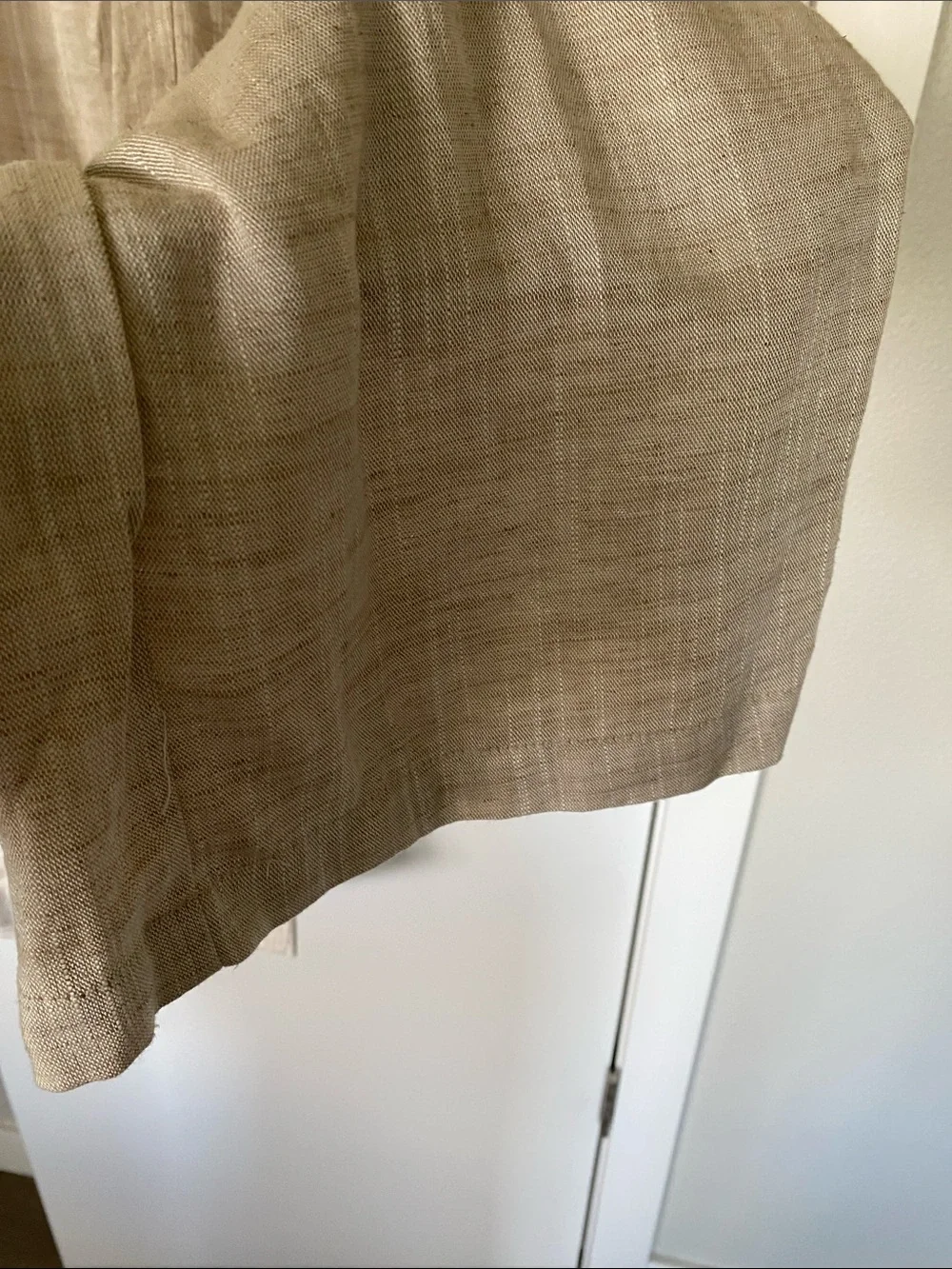 NWT Soft Linen Rayon Blend Flowy Drawstring High Waist Wide Straight Leg  M